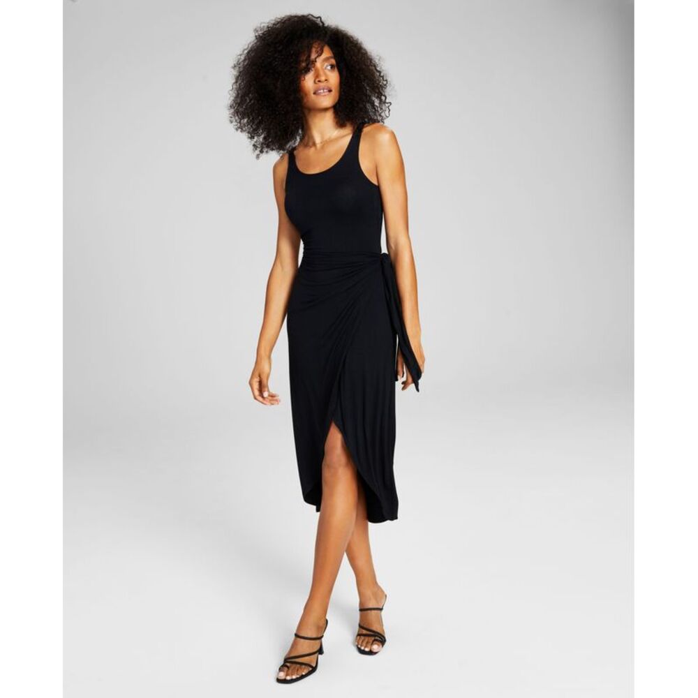 And Now This Women's Knit Side-Tie Tulip Midi Dress